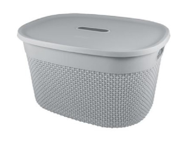 Корзина для хранения с крышкой OSLO 18л серый шторм